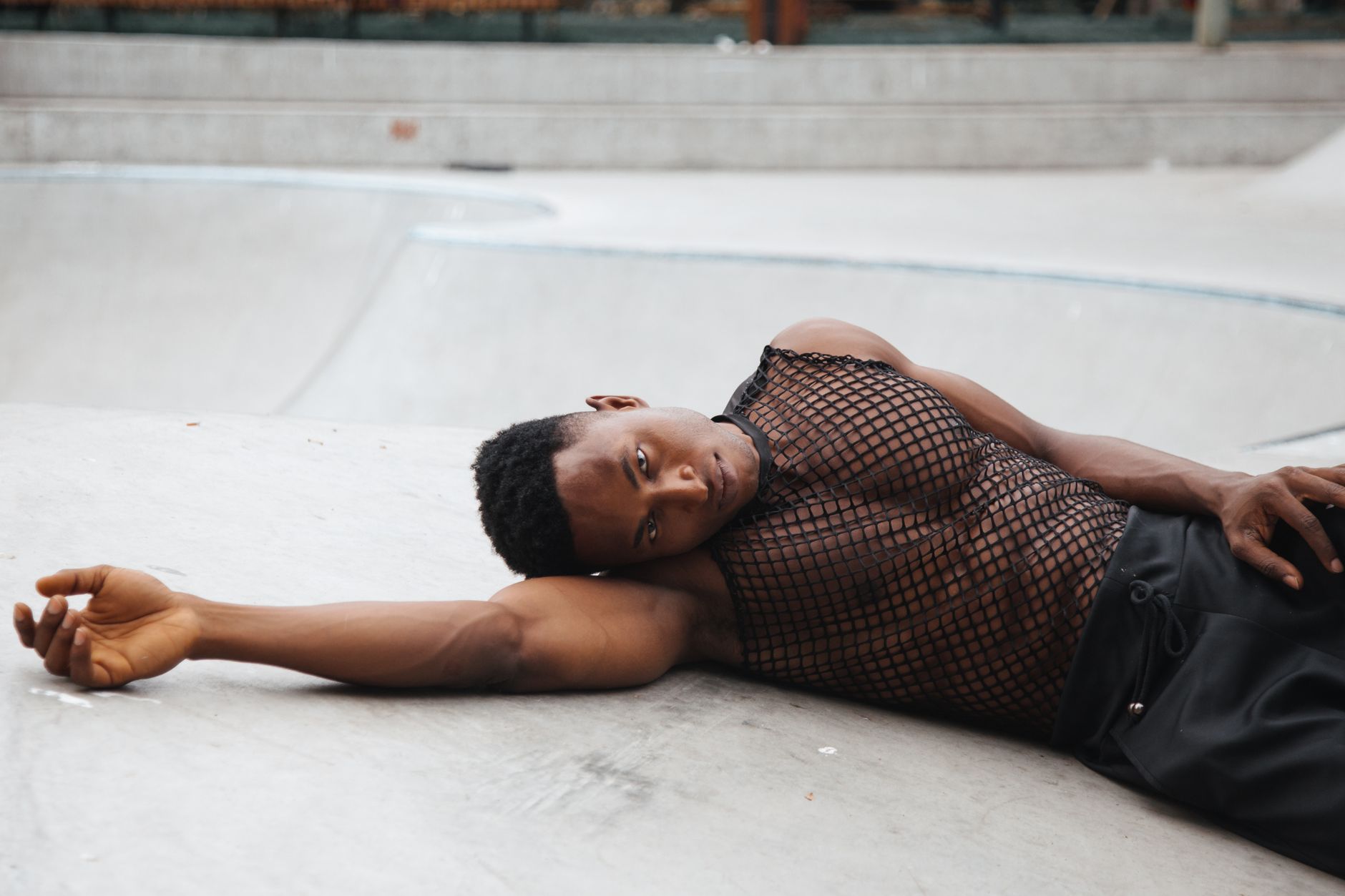 Alton Mason shows off male cleavage fashion