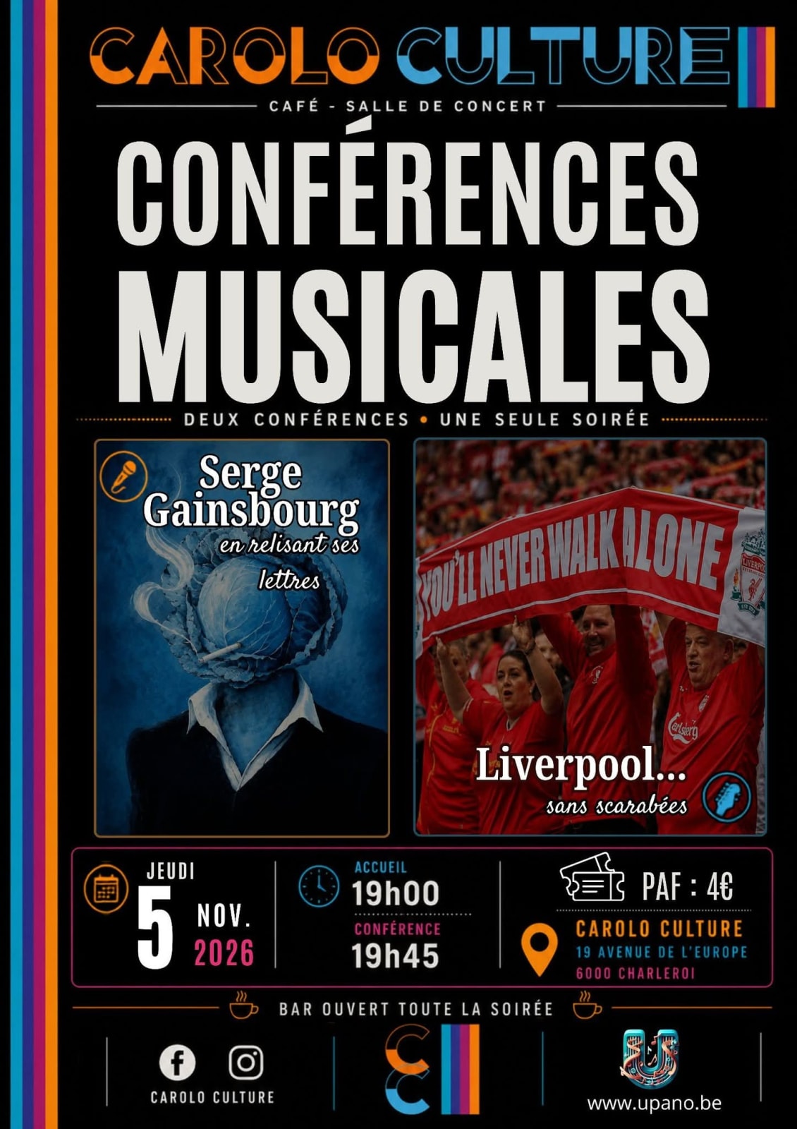 Conférences Musicales (1ère ed.) SERGE GAINSBOURG & LIVERPOOL,...