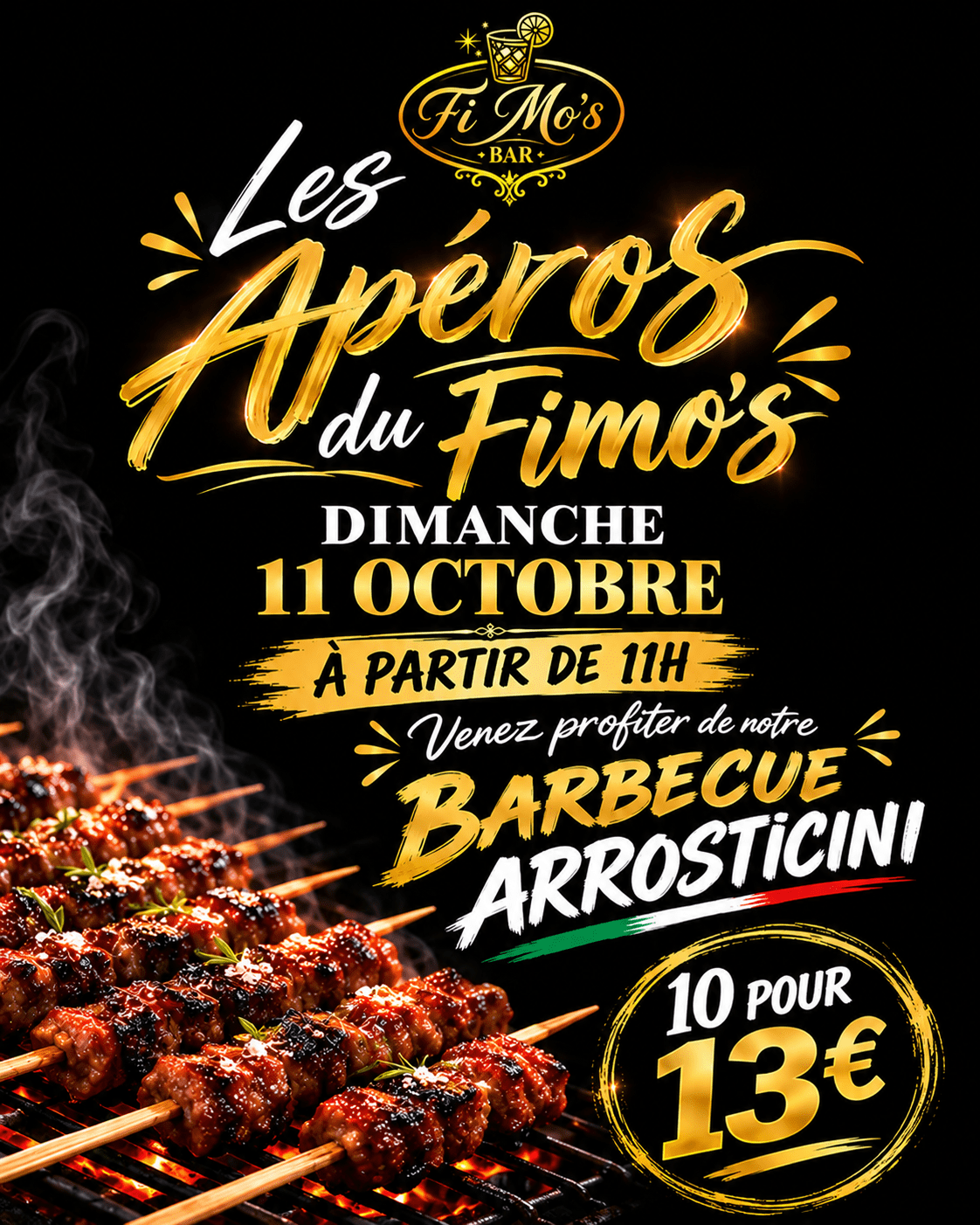 Apéro arrosticini au Fimo's