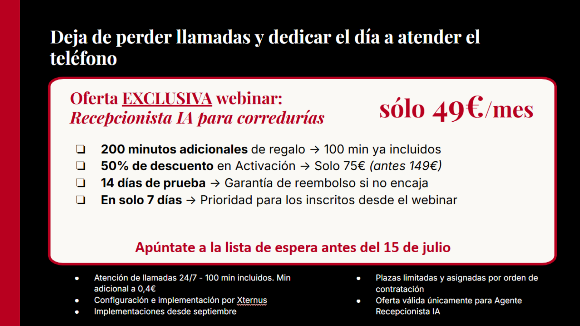 Recepcionista IA para corredurías
