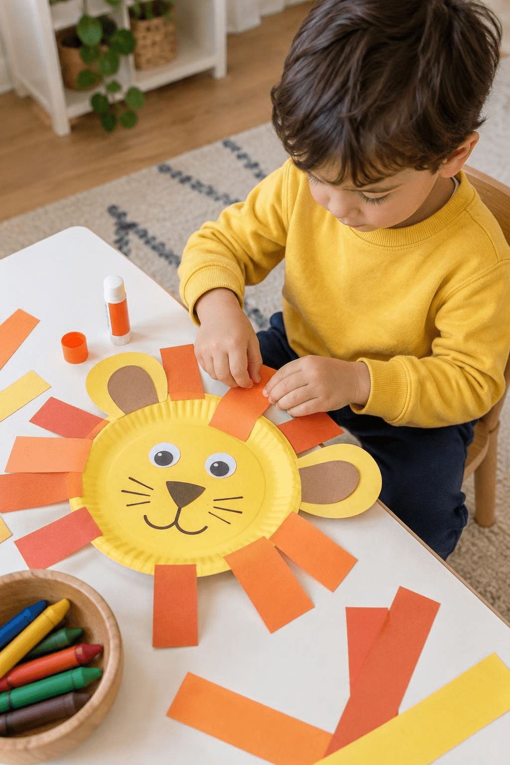 1. Paper Plate Lion Face