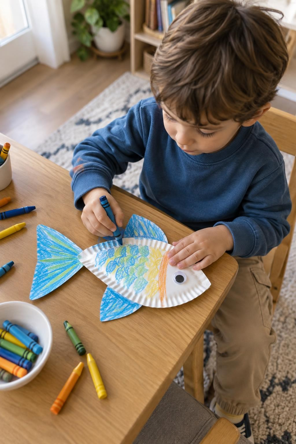 3. Folded Paper Plate Fish