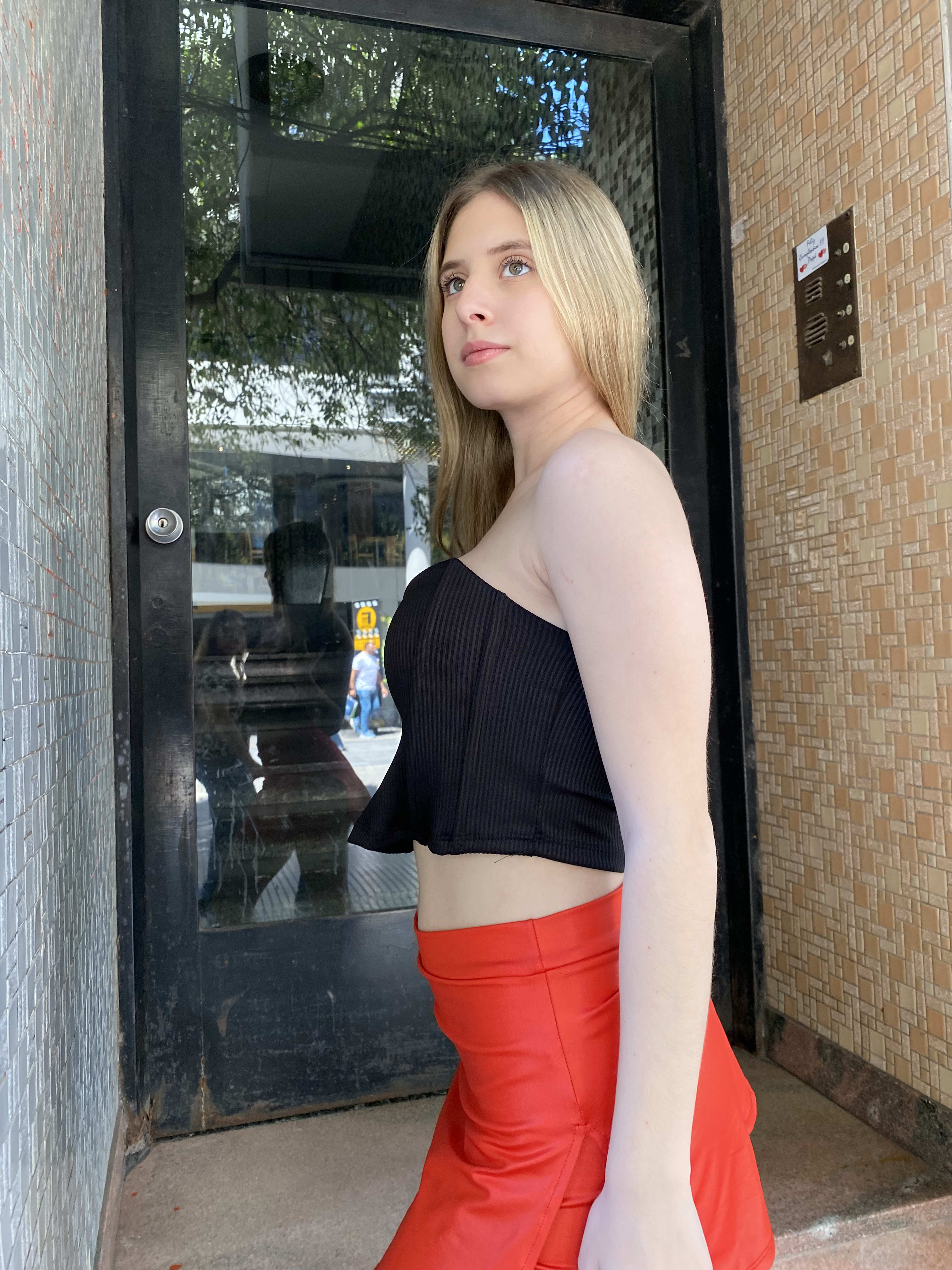 Top bandeau negro satinado
