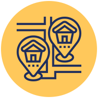 Icon showing XtraBYTE’s nationwide branch network
