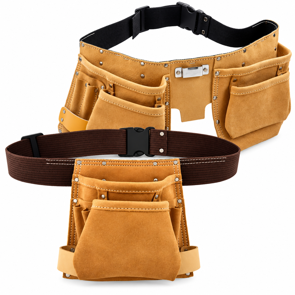 PRO Werkzeuggürtel Leder 8 oder 10 Taschen