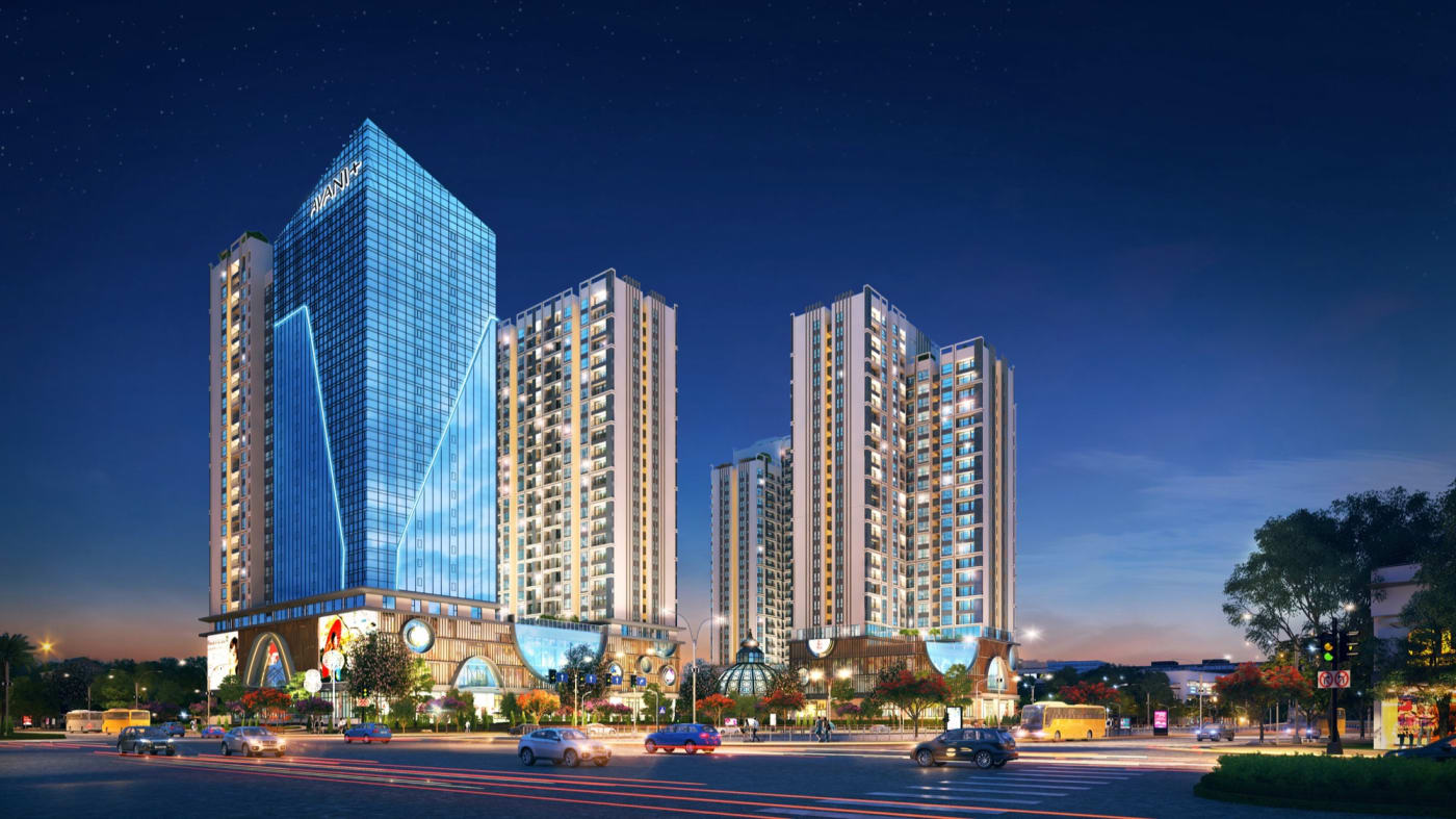 Rendering of the Avani+ Hanoi tower and the residential buildings of Hinode City