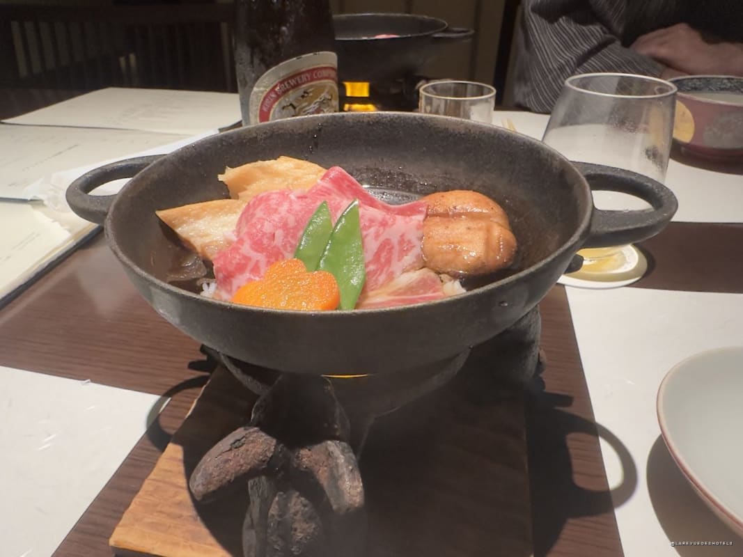 A beef hotpot served at the KAI Kaga kaiseki dinner