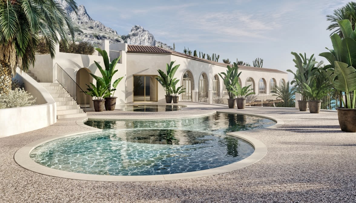 Rendu du futur Park Hyatt Taormina, en Sicile, ouverture prevue en 2028