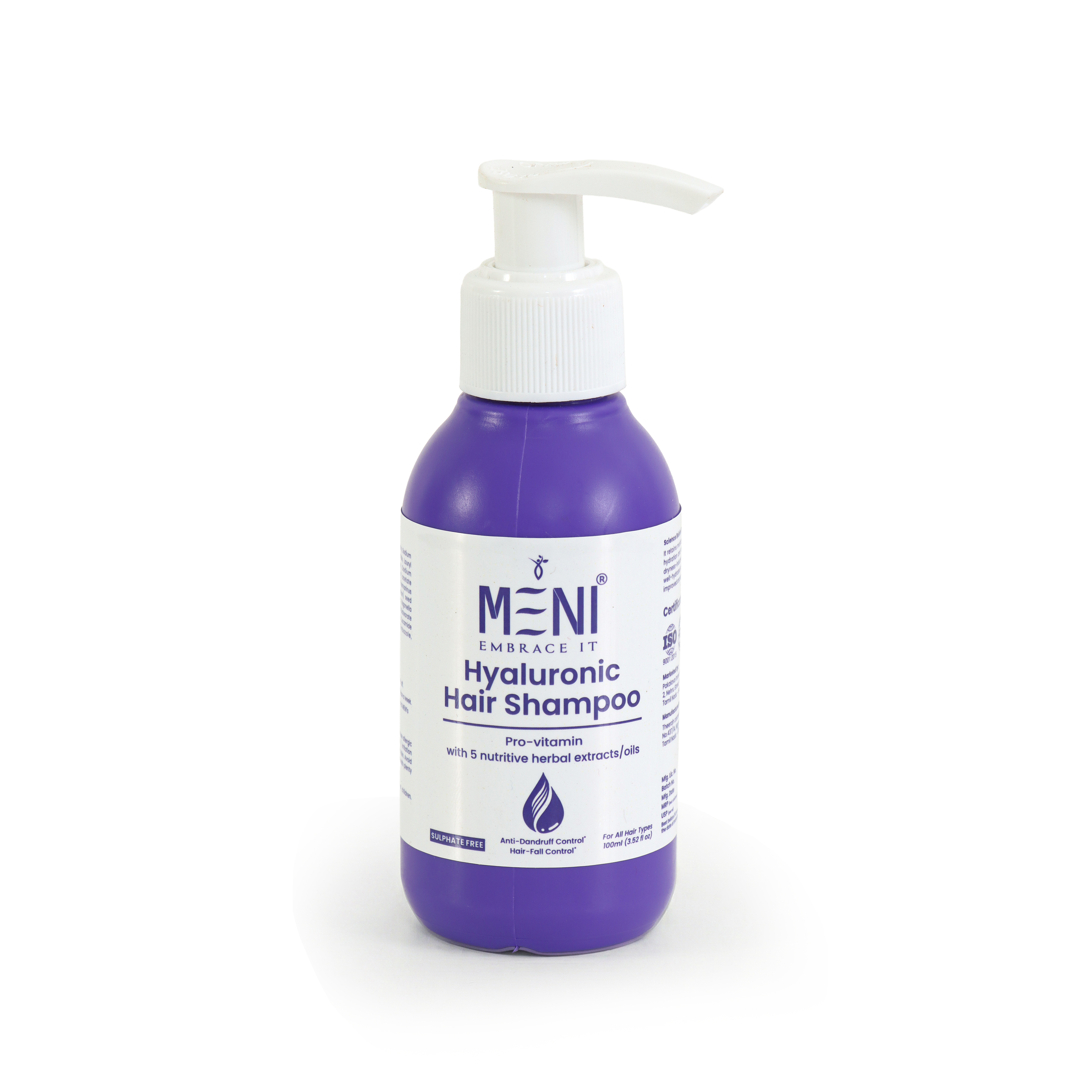 MENI Hyaluronic Hair Shampoo 100 ml | Sulphate-Free Hair Fall Shampoo