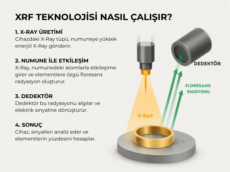 XRF teknolojisinin calisma prensibi diyagrami