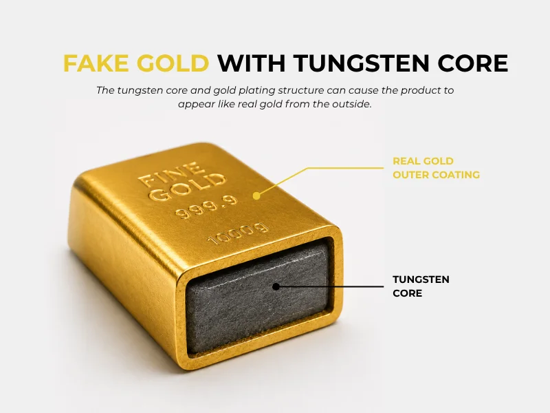 Come riconoscere l'oro falso: tutto sulla frode del tungsteno