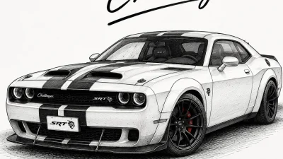 Dodge Challenger Sketch | Track-Focused Sport car & Automotive Art 🏁🔥