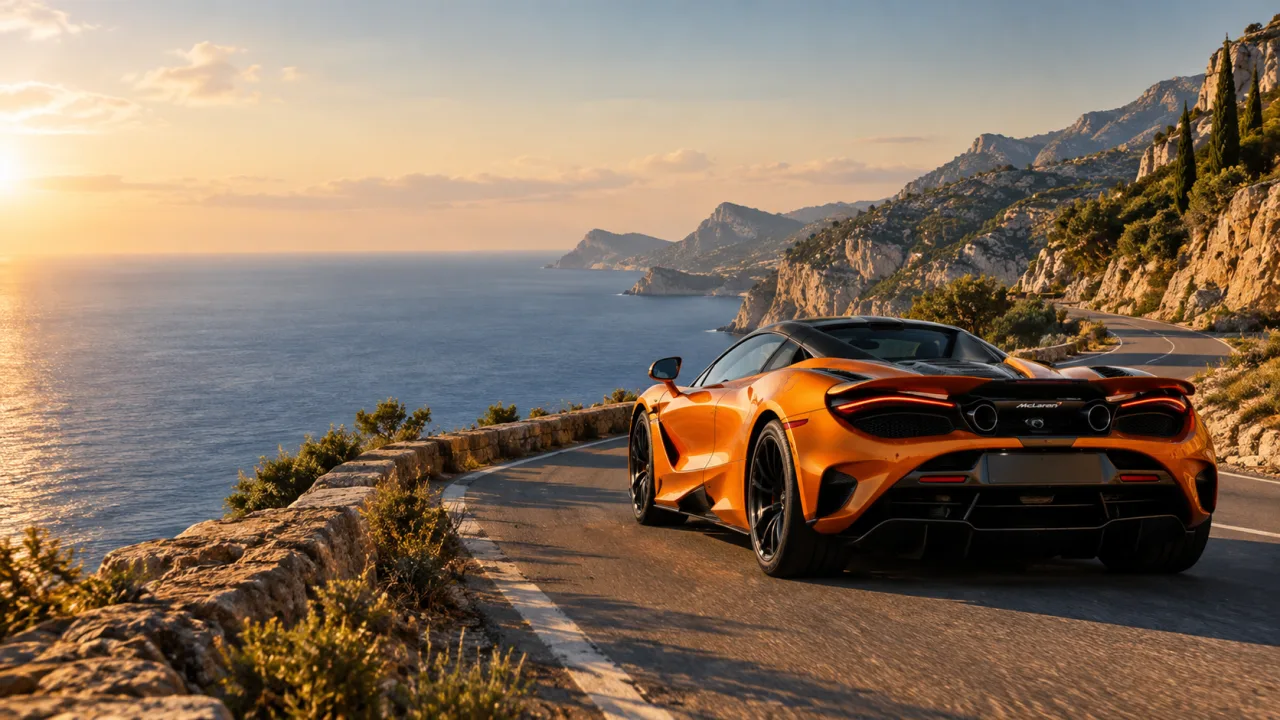 McLaren 750S Coastal Road Wallpaper | Luxury Supercar Aesthetic