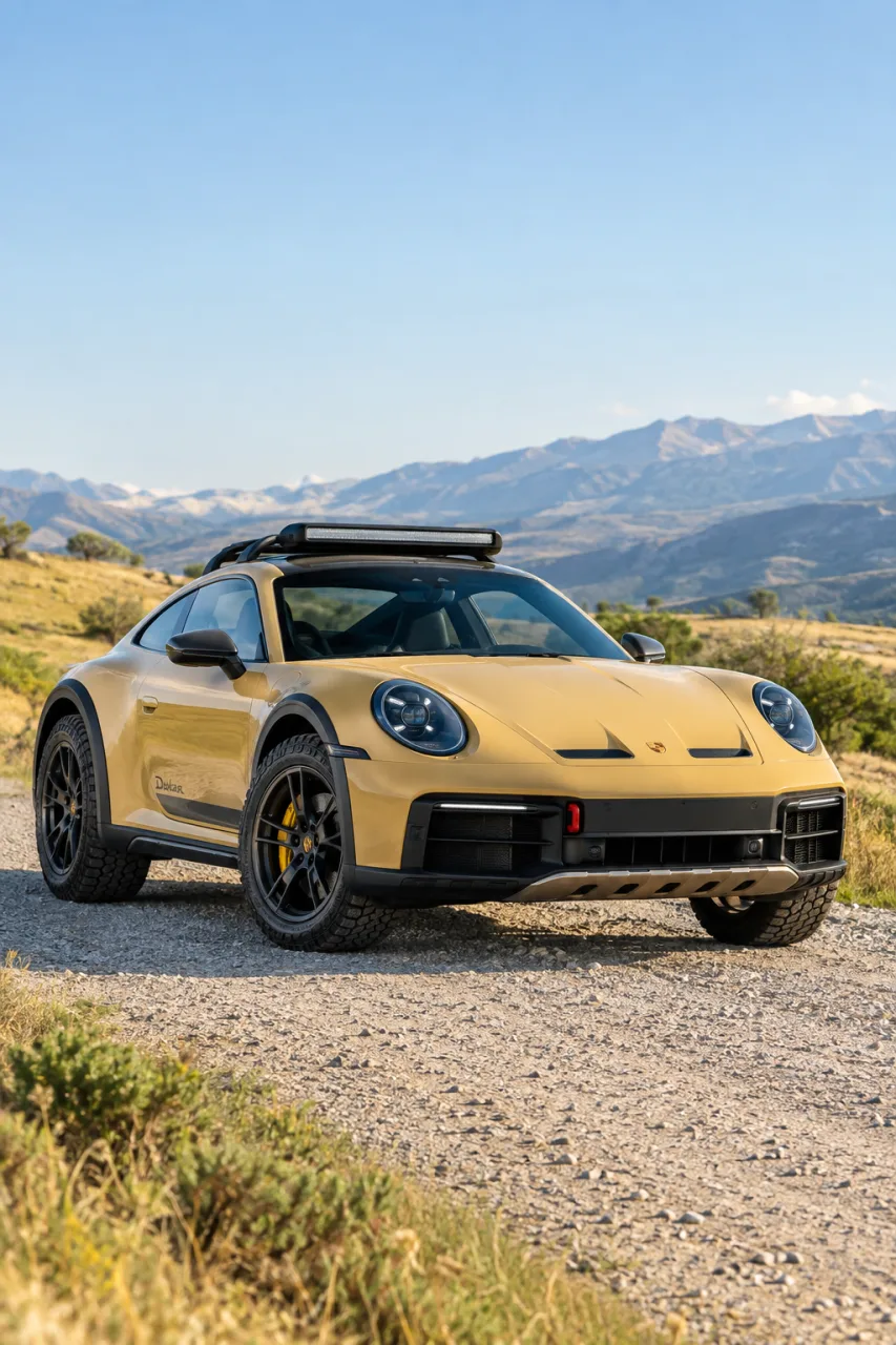 Porsche 911 Dakar Wallpaper | Yellow Porsche Adventure Car 4K