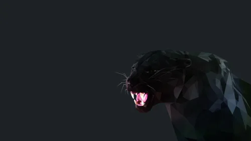 Black Panther Low Poly Wallpaper | Dark Aesthetic 4K