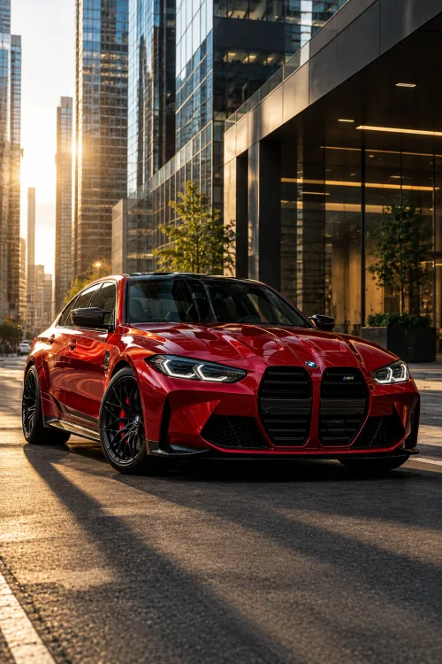 BMW M3 Competition Wallpaper | Red BMW M Car 4K