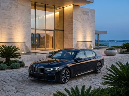 BMW M760i Wallpaper | Black BMW Luxury Sedan 4K