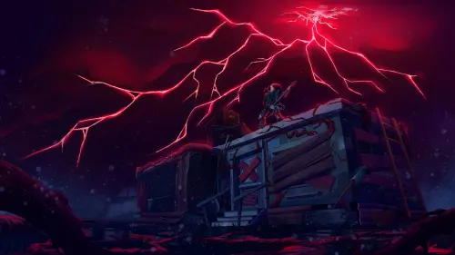 Dark Rock Music Wallpaper | Red Lightning Aesthetic 4K