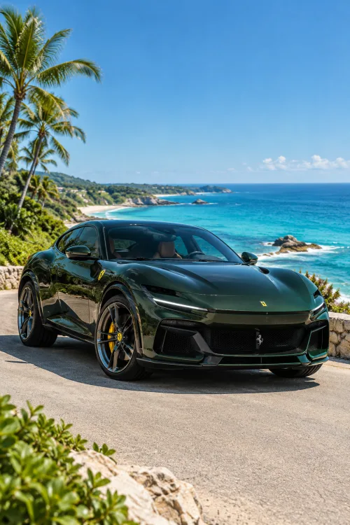 Ferrari Purosangue Coastal Road | Luxury SUV Wallpaper