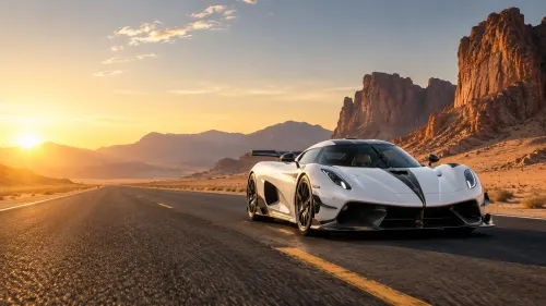 Koenigsegg Jesko Desert Highway Wallpaper | Hypercar