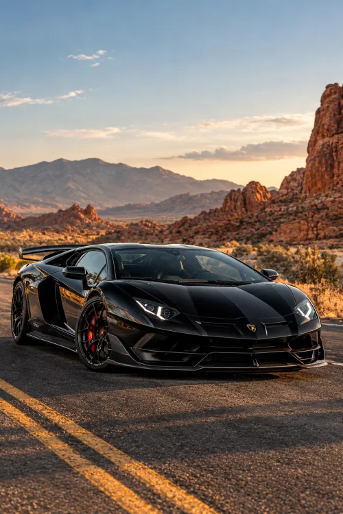 Lamborghini Aventador SVJ Wallpaper | Black Supercar 4K