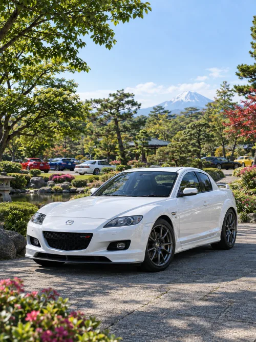 Mazda RX-8 Spirit R JDM Garden Wallpaper | Rotary Performance Car
