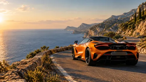 McLaren 750S Coastal Road Wallpaper | Luxury Supercar Aesthetic