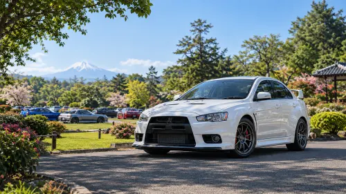 Mitsubishi Lancer Evolution X Final Edition JDM Wallpaper | Outdoor Car Show