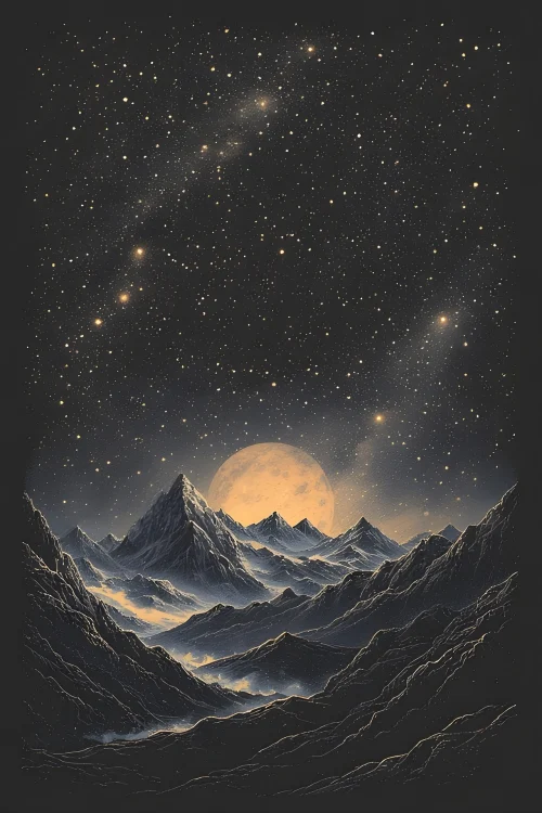 Mystical Moonlit Mountains | Dreamy Night Sky Aesthetic 🌙✨