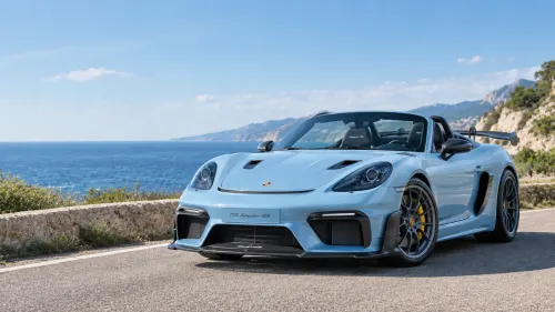 Porsche 718 Spyder RS Wallpaper | Blue Porsche Roadster 4K