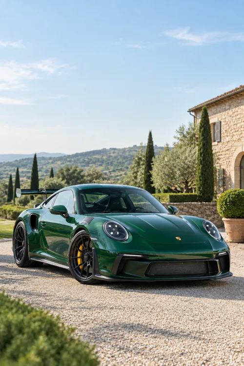Porsche 911 GT3 Wallpaper | Green Porsche Sports Car 4K