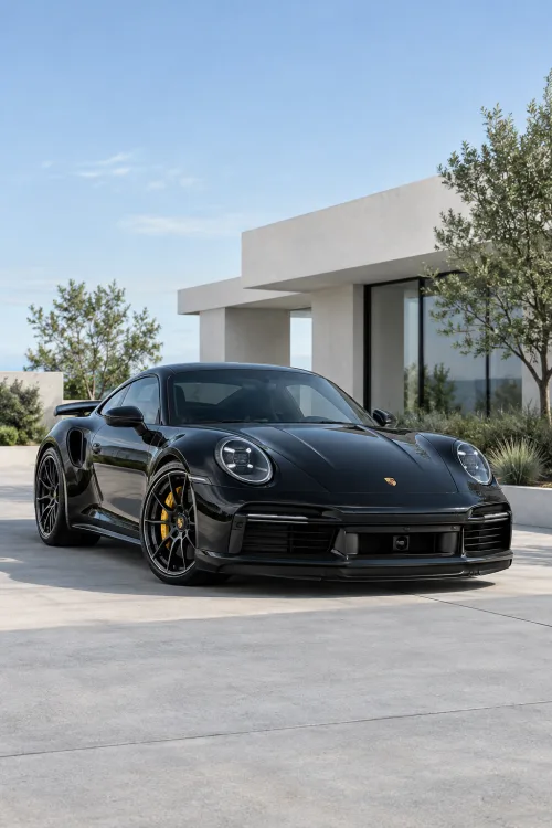 Porsche 911 Turbo S Wallpaper | Black Porsche 4K