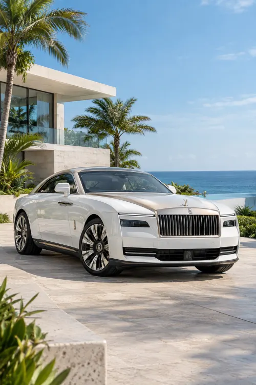 Rolls-Royce Spectre Coastal Villa Wallpaper | Luxury Car