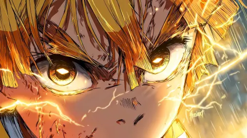 ⚡ Lightning Anime | Golden Thunder Aesthetic Wallpaper