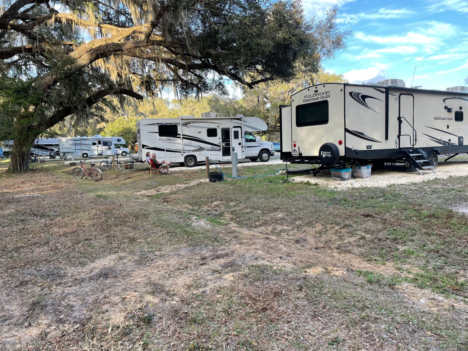 Motorhome parked at RV site