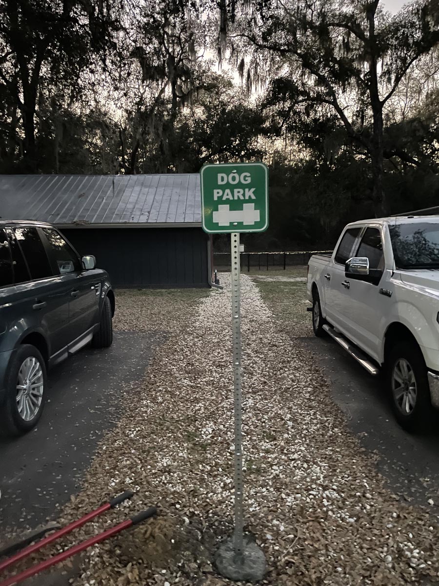 Dog park sign