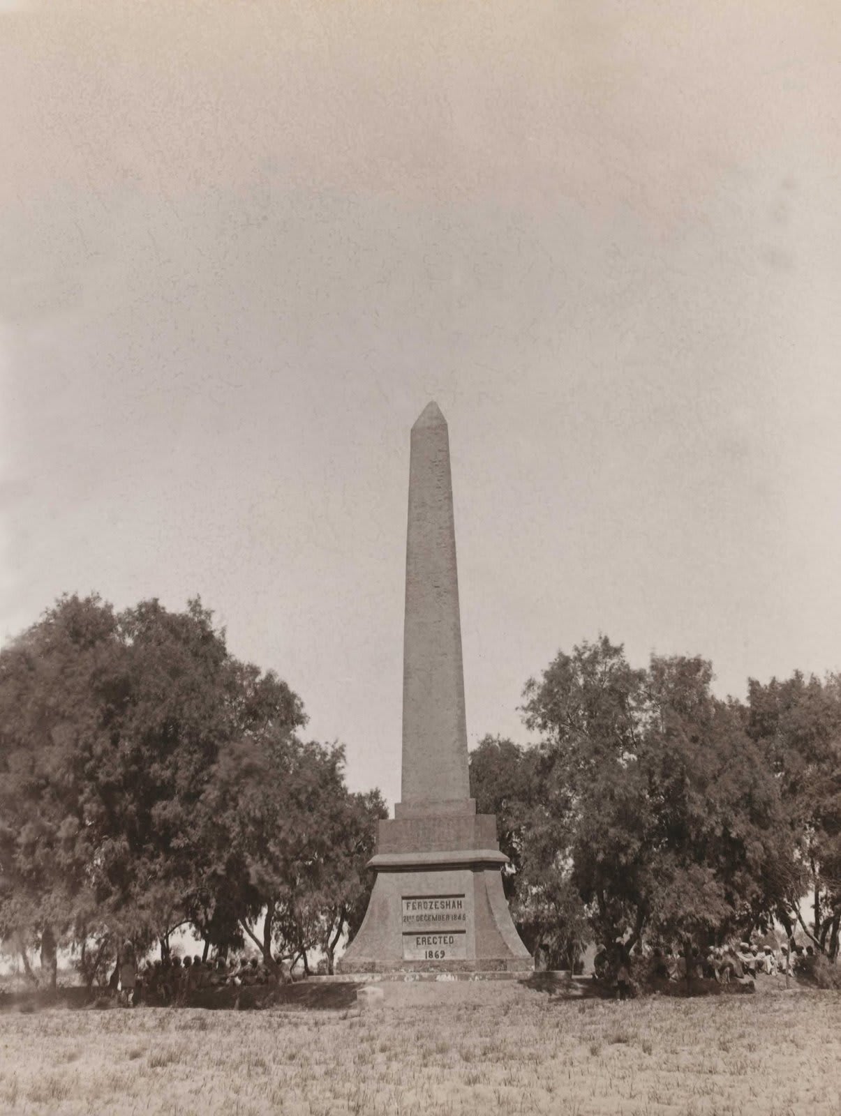 Battle of Ferozeshah memorial site obelisk.