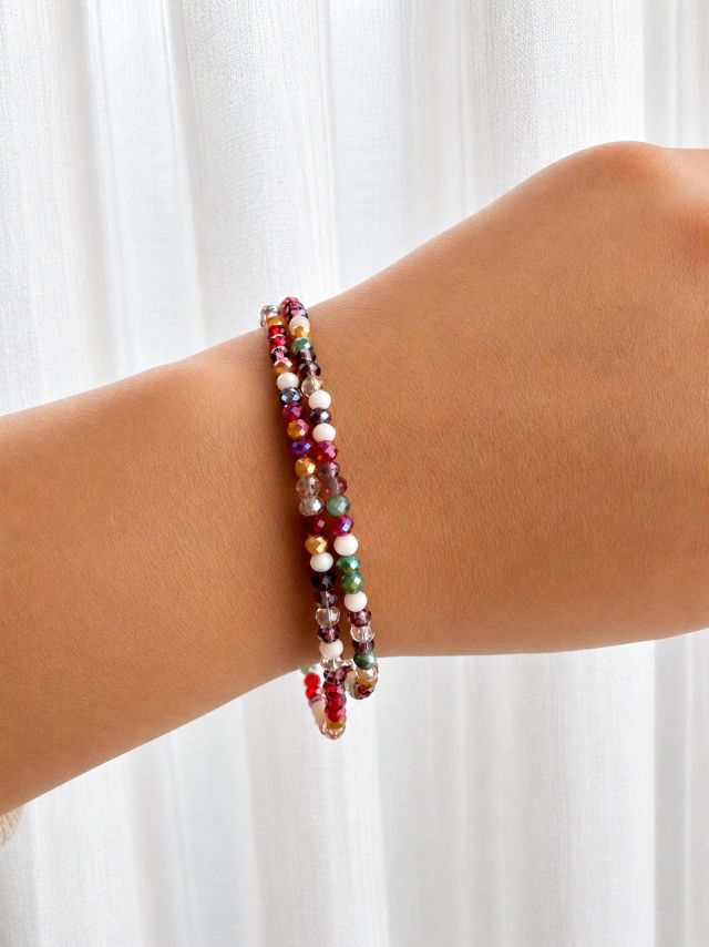 Pulsera de cristal de roca y plata