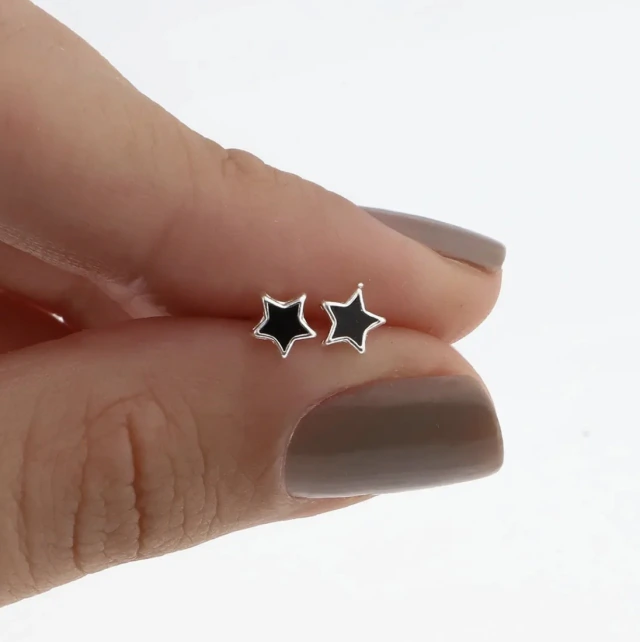 Aros de plata abridores estrella black