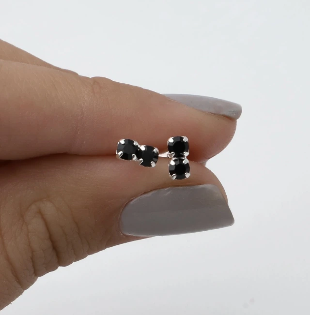 Aros de plata abridores doble black