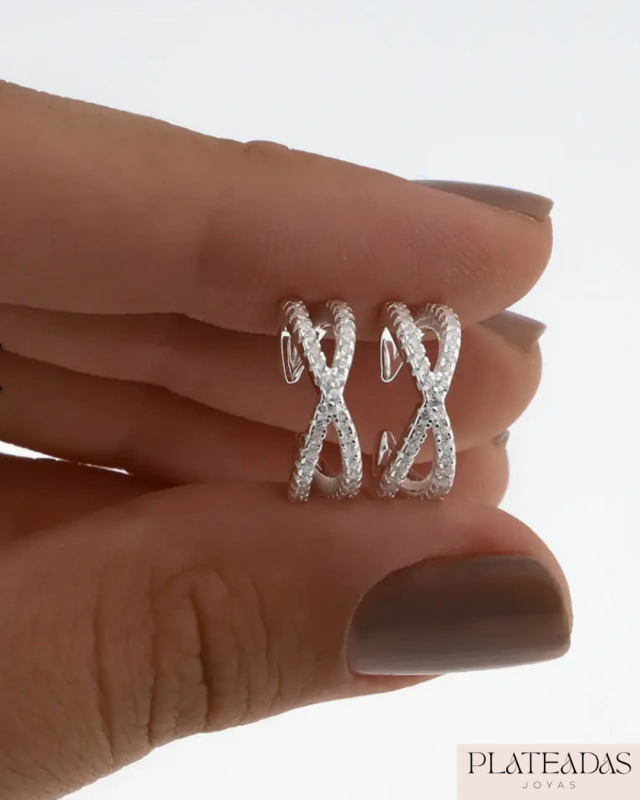Aro Ear Cuff cruz piedra