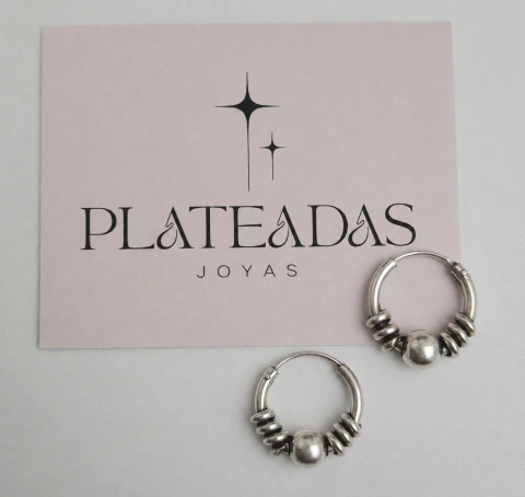 Aros de plata argollas Huggies bolitas degrade