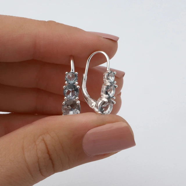 Aros de plata brisura gris