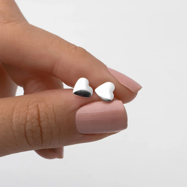 Aros de plata abridores corazón liso