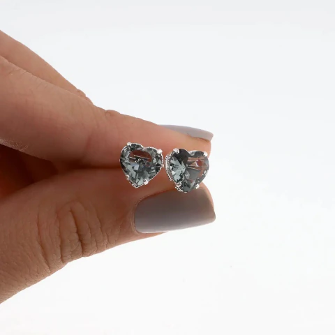Aros de plata abridores corazón liso