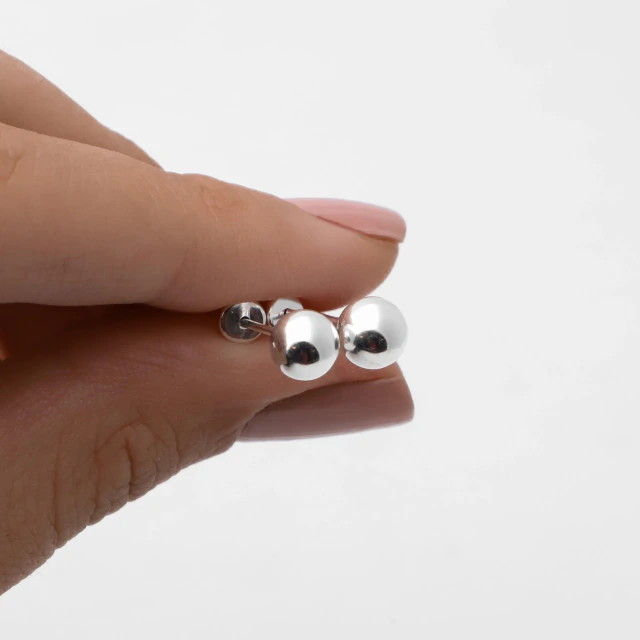 Aros de plata abridores bolita clasica