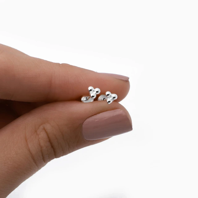 Aros de plata abridores tres bolitas