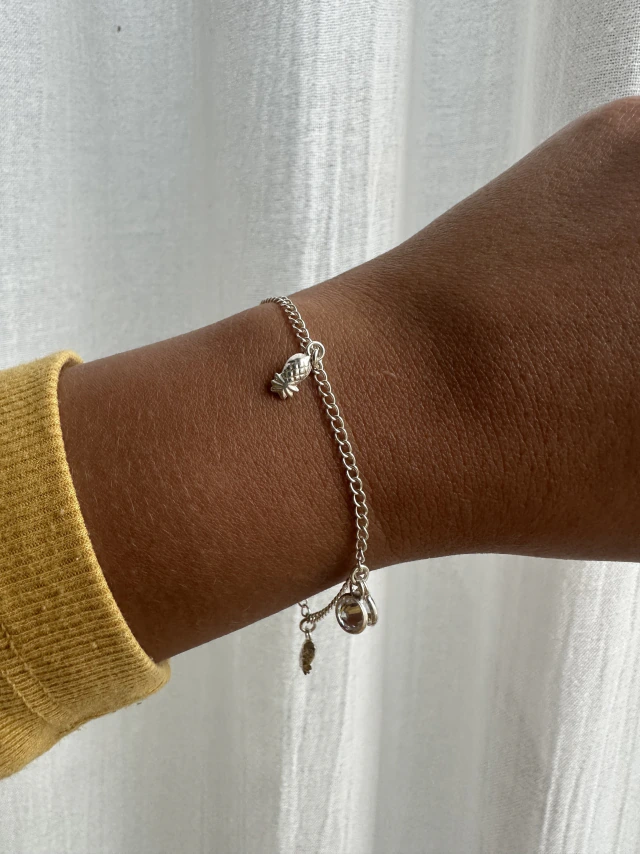 Pulsera de plata dijes