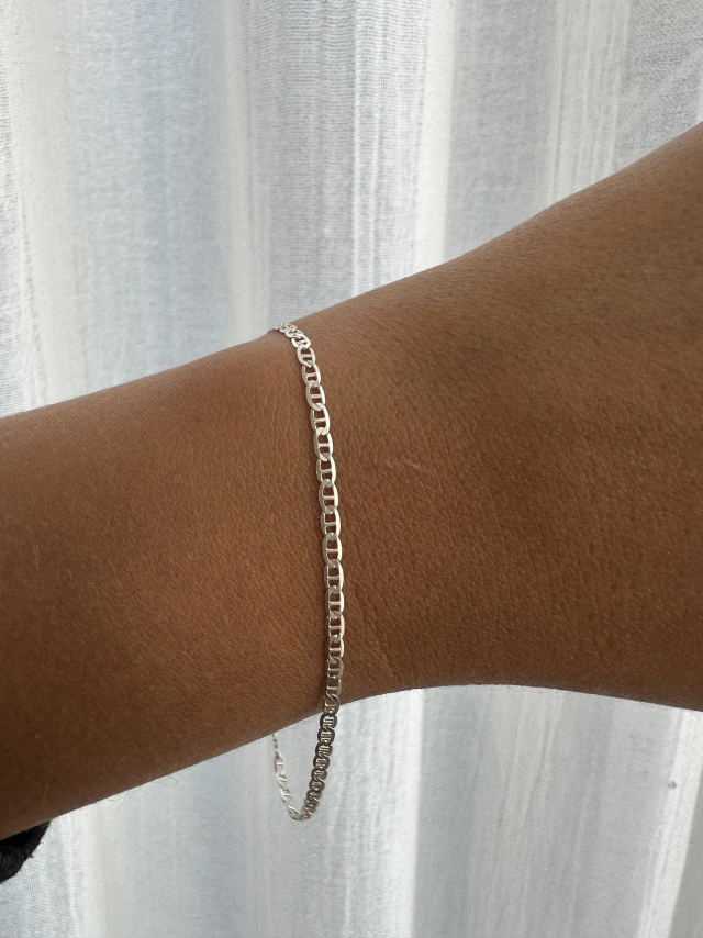 Pulsera de plata eslabón unisex