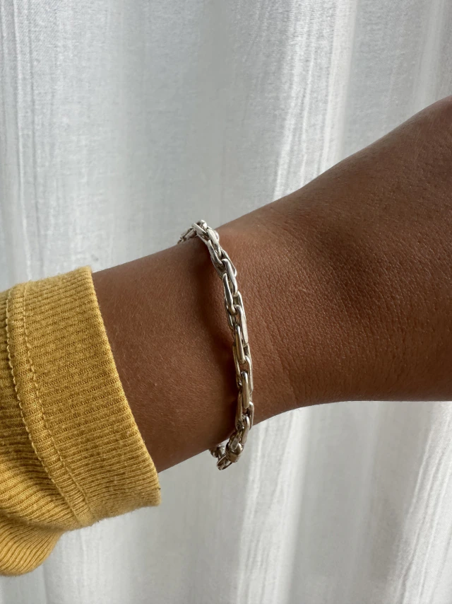 Pulsera de plata eslabón unisex